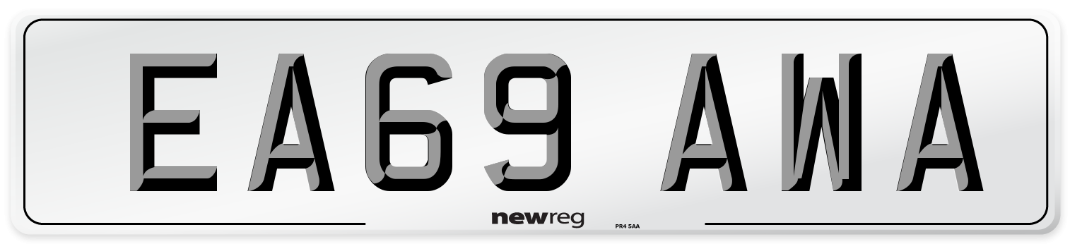 EA69 AWA Number Plate from New Reg